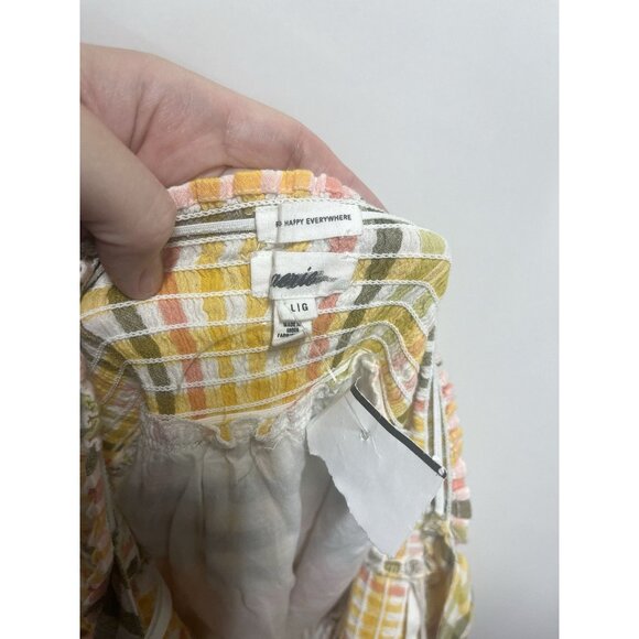 NEW Aerie Spring Fling Gingham Dress Mini Ruffle Halter Open Back Cocktail LARGE - Picture 5 of 7